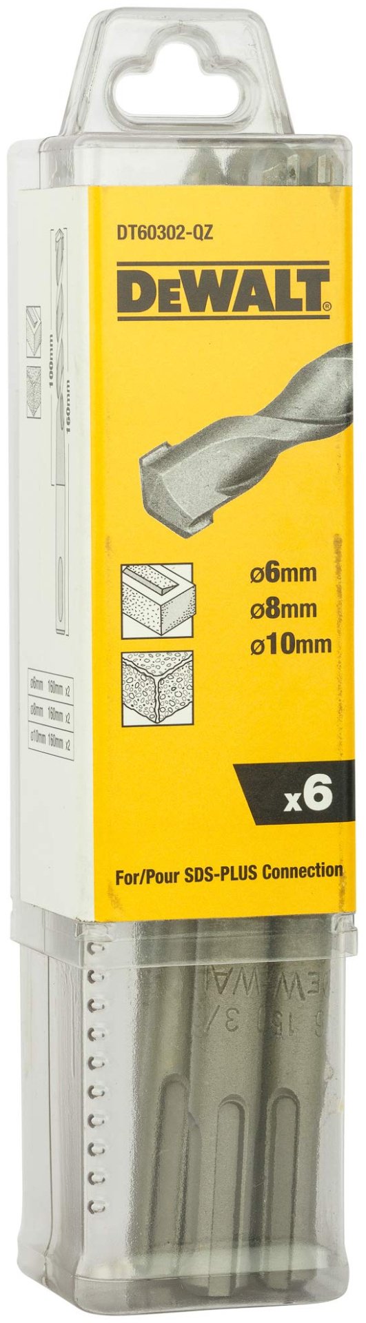 DeWALT бур DT60302 (SDS-plus, 6х100х160 мм) 6 шт купить,NaN