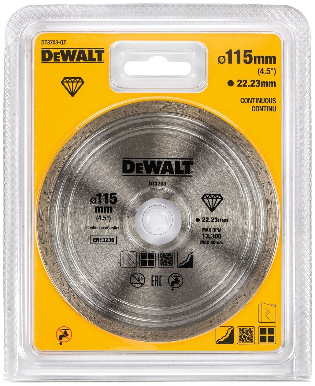 Диск отрезной алмазный 115x22.2х1.6 мм, DeWALT DT3703-QZ