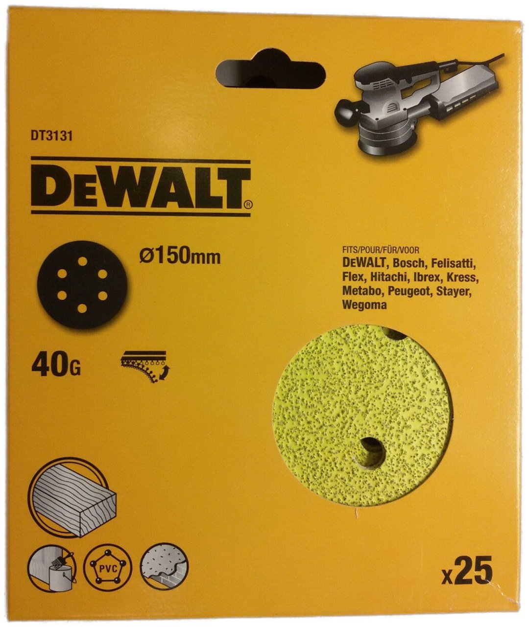 Шлифовальный круг DeWALT DT3131 150 мм 25 шт