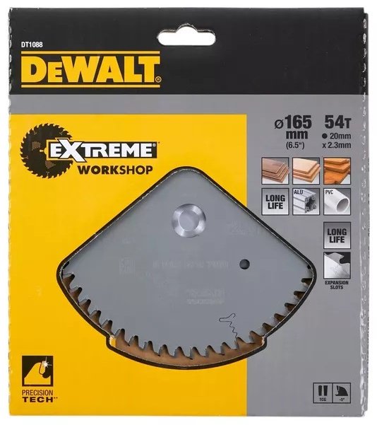 Пильный диск по дереву DeWALT DT1088, 165x20 мм, 54Т