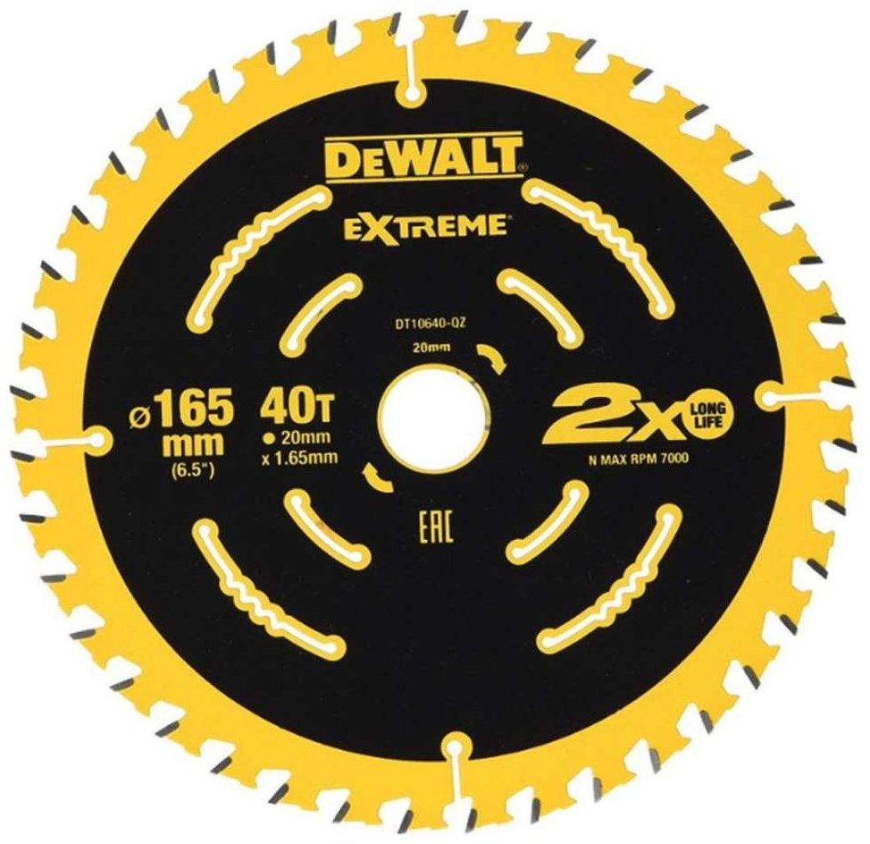 Пильный диск по дереву DeWALT DT10640-QZ, 165x20 мм, 40Т