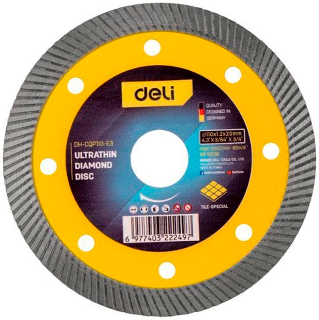 Диск отрезной алмазный 110x20х1.2 мм, DELI EDH-CQP110-E3
