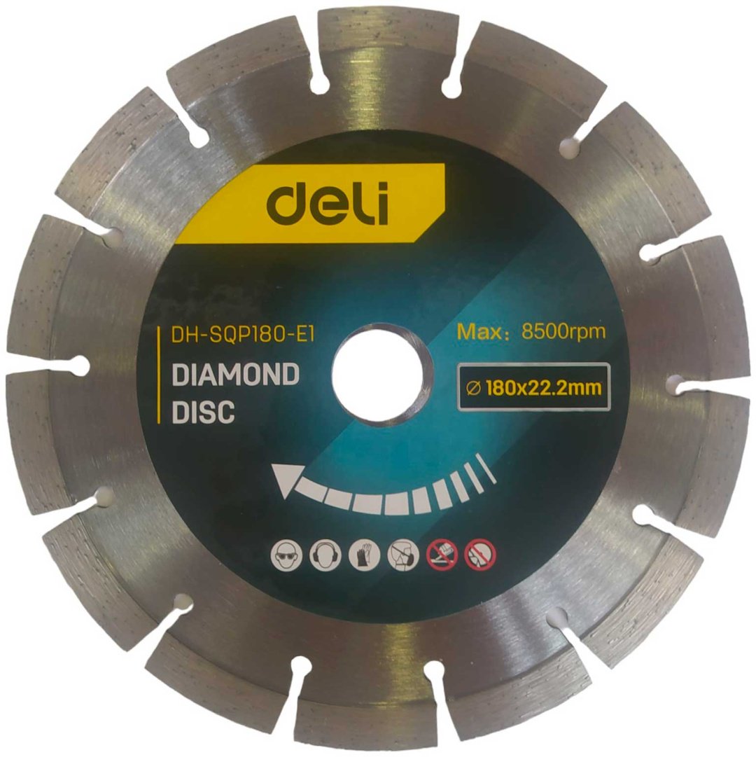 Диск отрезной алмазный 180x22.2х2 мм, DELI EDH-SQP180-E1