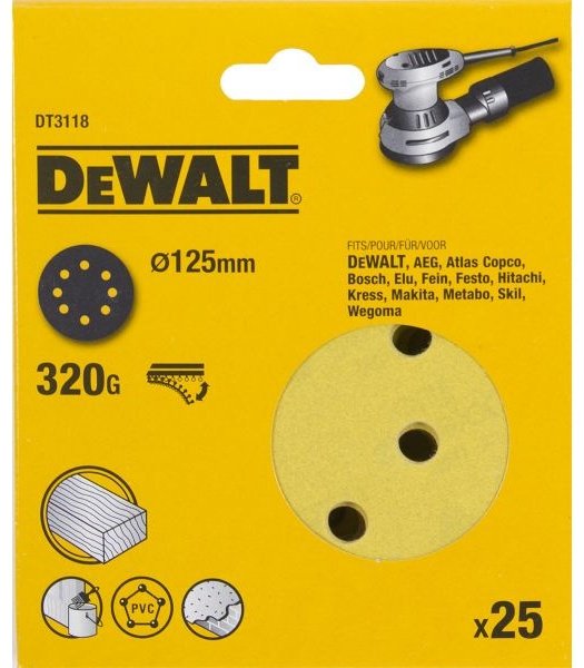 Шлифовальный круг DeWALT DT3118 125 мм 25 шт