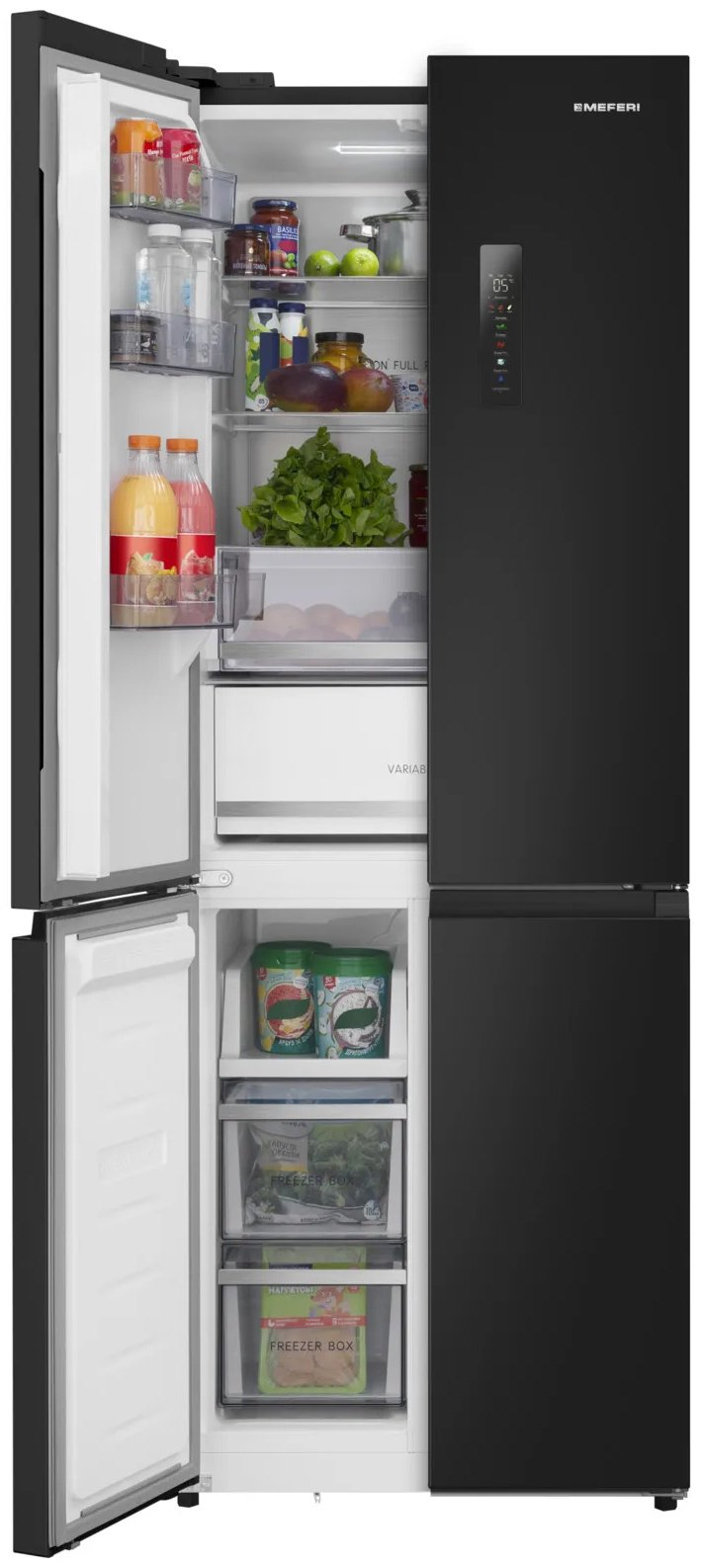 Холодильник MEFERI MFR70BK TOTAL NO FROST CROSS DOOR ULTRA черный купить,NaN