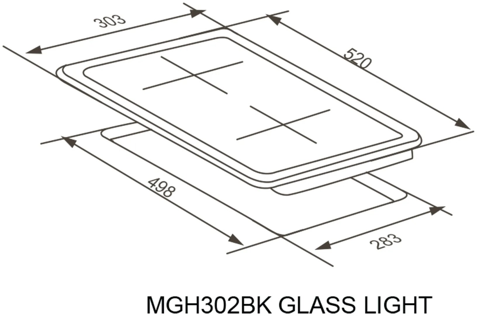 Варочная поверхность MEFERI MGH302BK GLASS LIGHT черный купить,NaN