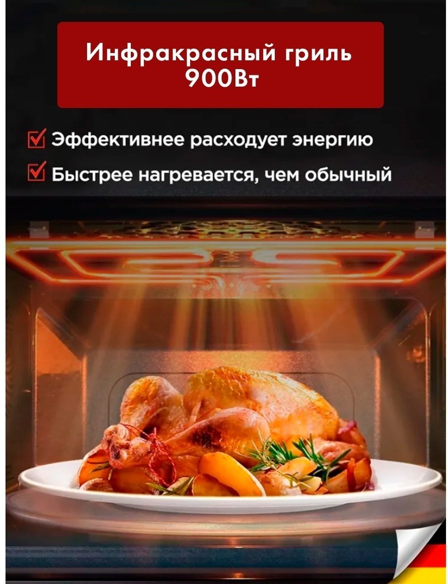 Микроволновая печь HAUSLER HLS-BI-20LDG70 черный купить,NaN