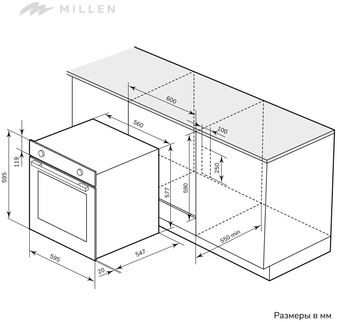 Духовой шкаф MILLEN MEO 6002 WH белый купить,NaN