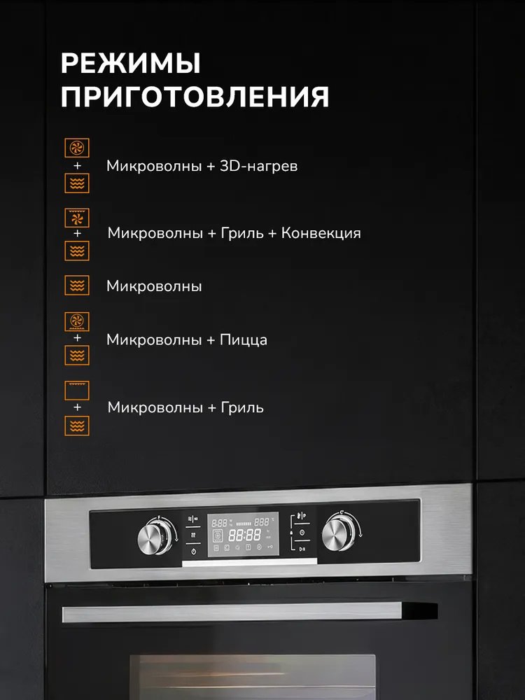 Духовой шкаф MILLEN MEOM 045 IX серый, черный купить,NaN