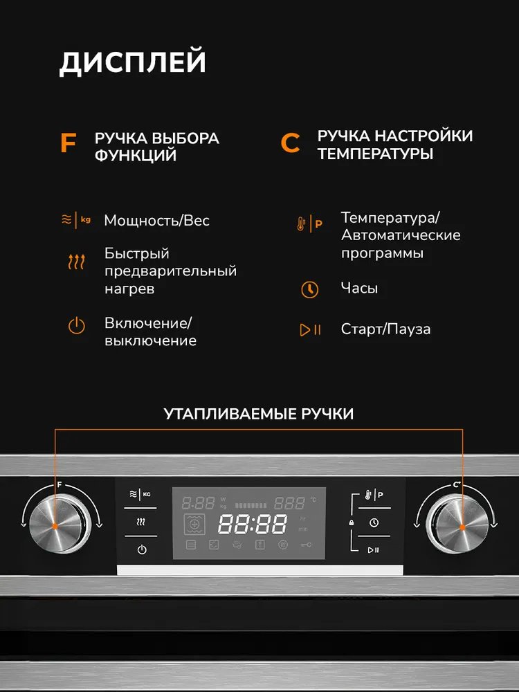 Духовой шкаф MILLEN MEOM 045 IX серый, черный купить,NaN