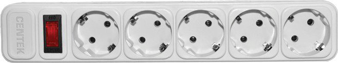 Сетевой фильтр Centek CT-8900-5-1,8 1.8м белый купить,NaN