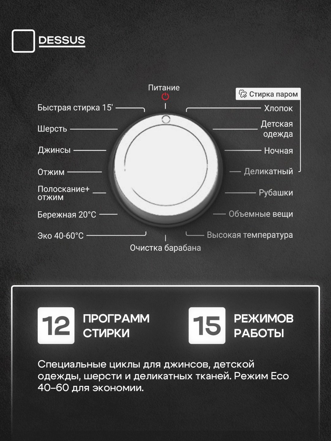 Стиральная машина Dessus DW-601202G серый купить,NaN