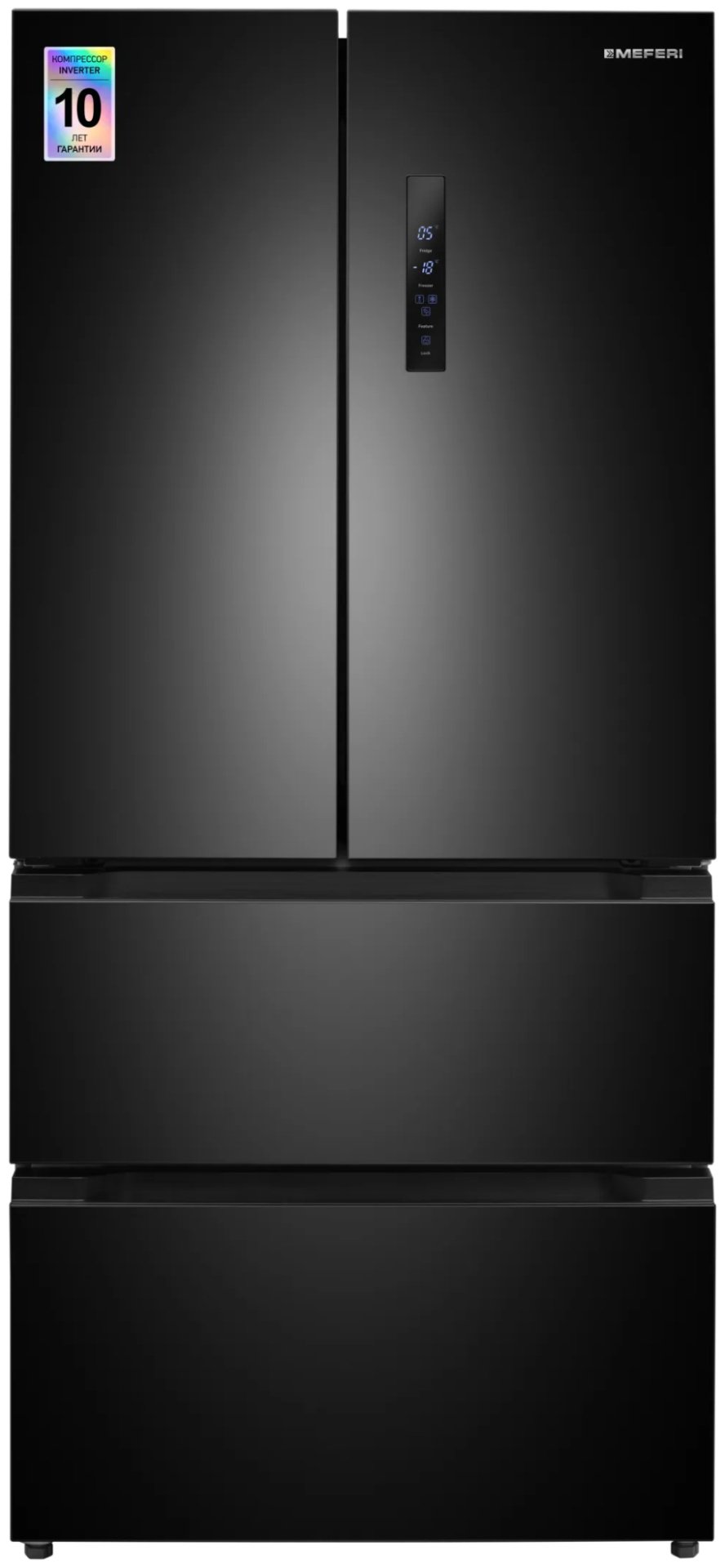 Холодильник MEFERI MFR83BLACK IX TOTAL NO FROST FRENCH DOOR COMFORT черный купить,NaN