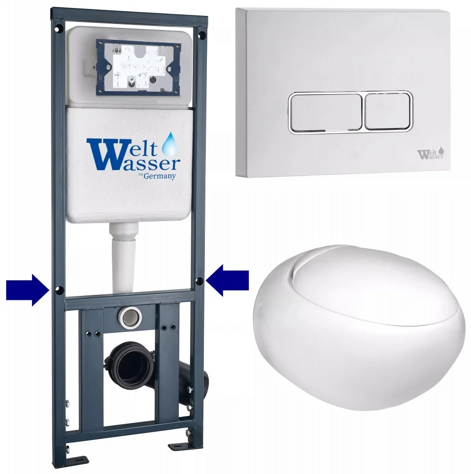 Инсталляция комплект WeltWasser MJ4105 MARBERG 410 + JECKENBACH 004 GL-WT + MAR 410 SE GL-WT белый