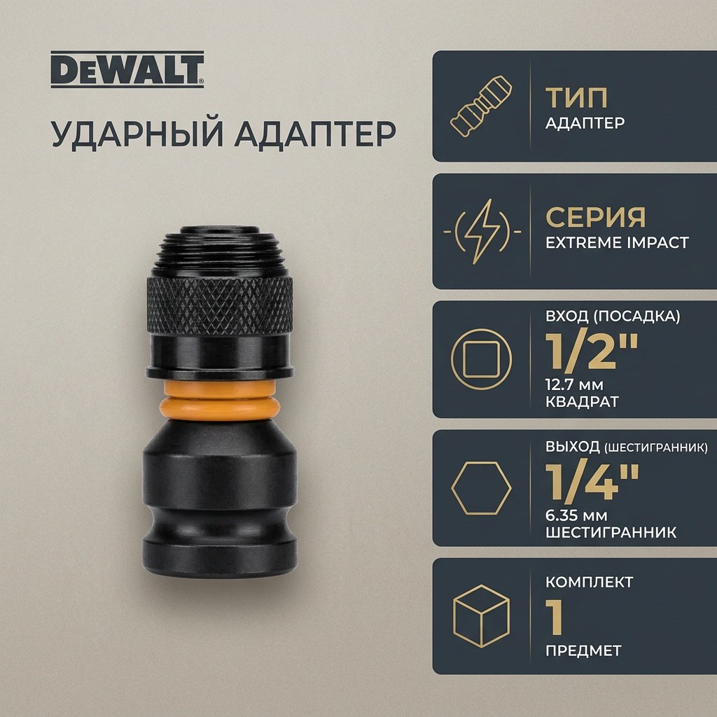 DeWALT торцевая головка адаптивная 1/2 DT7508 1 шт купить,NaN