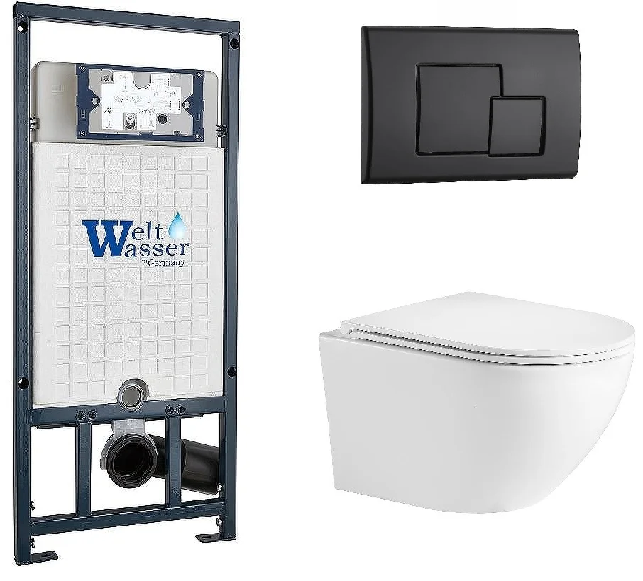 Инсталляция комплект WeltWasser MM50762 MARBERG 507 + MERZBACH 043 GL-WT + MAR 507 SE MT-BL белый