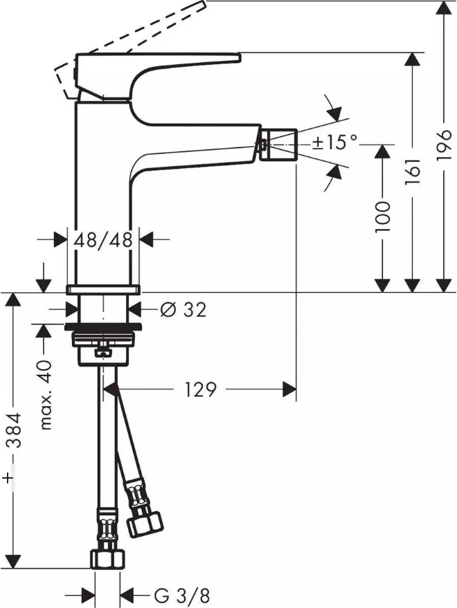Смеситель для биде Hansgrohe Metropol 32520670 черный