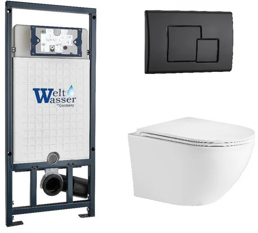 Инсталляция комплект WeltWasser MM50762 MARBERG 507 + MERZBACH 043 GL-WT + MAR 507 SE MT-BL белый
