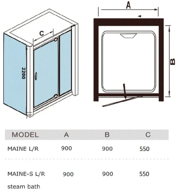 Душевая кабина WeltWasser WW MAINE L 90х90х220см купить,645755