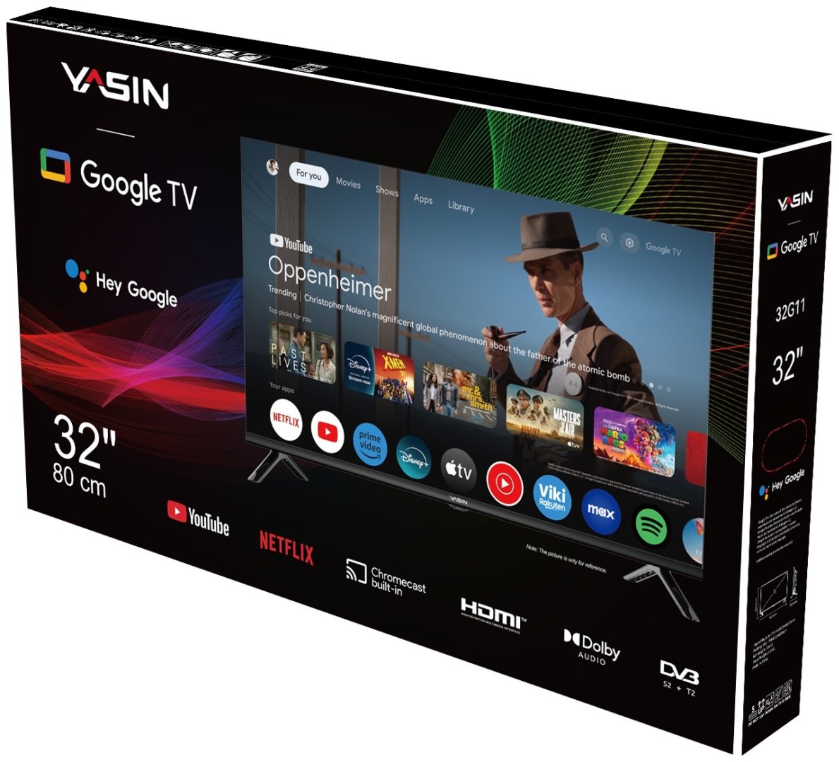 Телевизор 32" (81 см) Yasin 32G11 LED HD Black