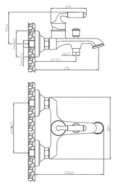 Смеситель для ванны Esko Prague PG54 бронза сатин купить,190436