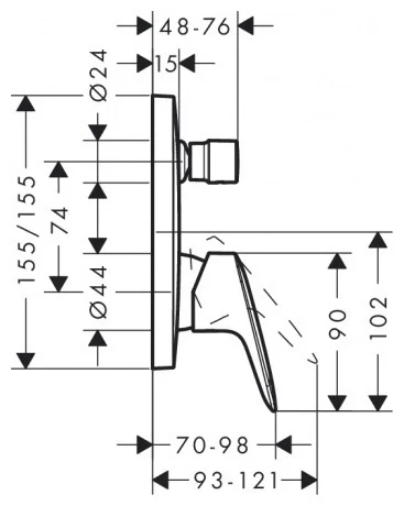 Смеситель для ванны Hansgrohe Logis 71405000 хром купить,NaN