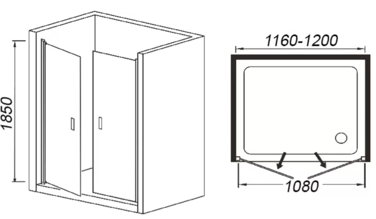Душевое ограждение Weltwasser WW600 600K2-120 120x185см