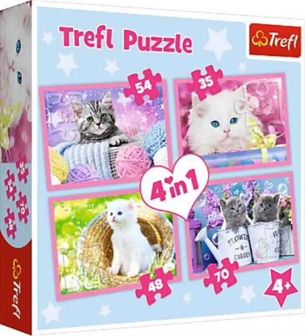 Пазл Trefl  4-в-1  Кошачьи радости купить,NaN