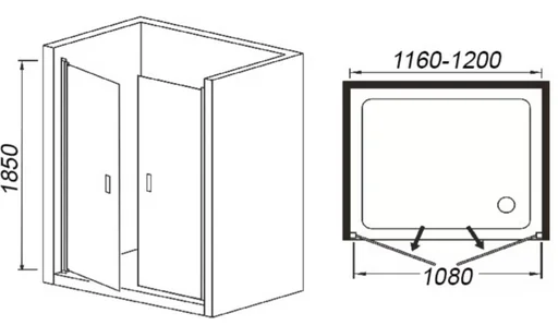 Душевое ограждение Weltwasser WW600 600K2-120 120x185см