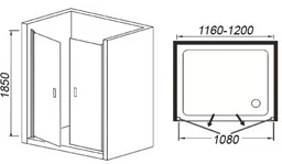 Душевое ограждение Weltwasser WW600 600K2-120 120x185см