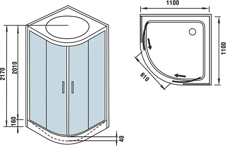 Душевая кабина WeltWasser WW500 EMMER 11015 110х110х217см купить,695500