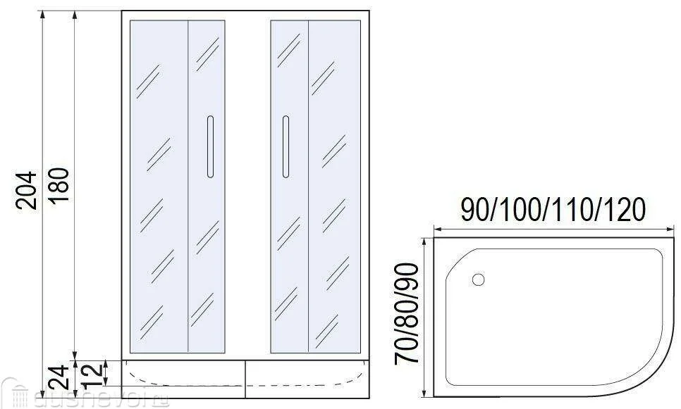 Душевое ограждение Мономах ДУ 100/80/180 МЗ BL L 100х80х204см купить,NaN