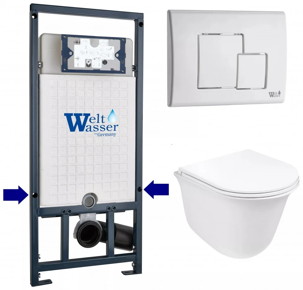 Инсталляция комплект WeltWasser MT5075 MARBERG 507 + TELBACH 004 GL-WT + MAR 507 SE GL-WT белый