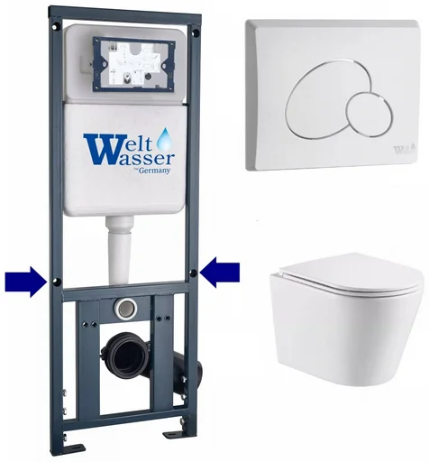 Инсталляция комплект WeltWasser MS41038 MARBERG 410 + SALZBACH 043 GL-WT + MAR 410 RD GL-WT белый