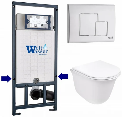 Инсталляция комплект WeltWasser MT5075 MARBERG 507 + TELBACH 004 GL-WT + MAR 507 SE GL-WT белый