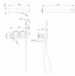 Душевая система Abber Perfekte 316 AF8A18BG золотистый