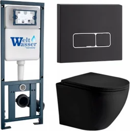 Инсталляция комплект WeltWasser MM41097 MARBERG 410 + MERZBACH 043 XL MT-BL + MAR 410 SE MT-BL черный