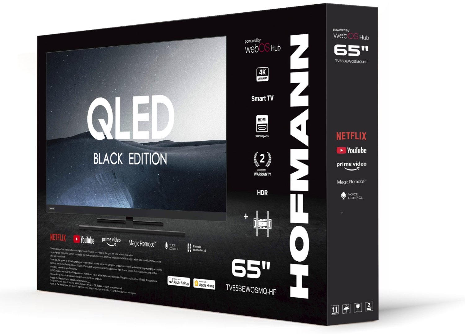 Телевизор 65" (165 см) Hofmann TV65BEWOSMQ-HF QLED UHD Black