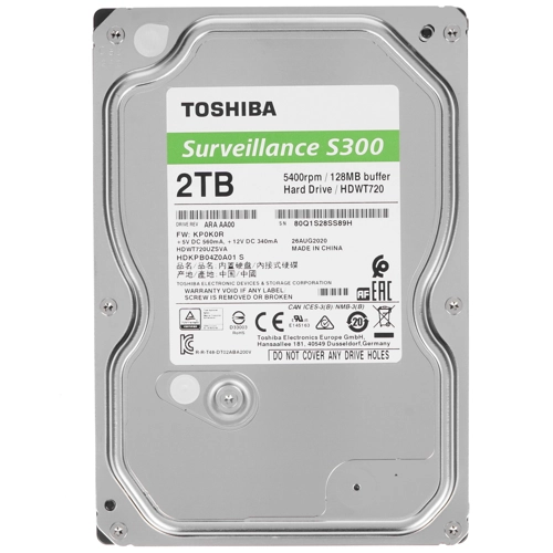 Жесткий диск HDD Toshiba S300 Surveillance HDWT720UZSVA 2Tb