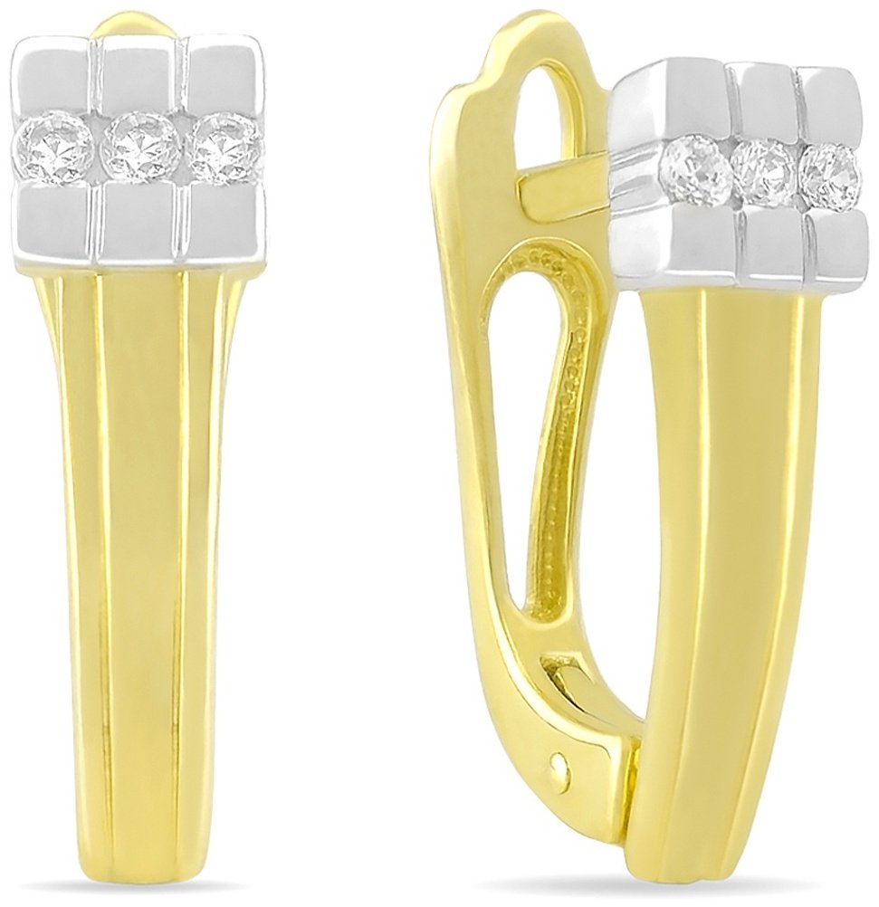 Серьги GOLDOS 143884 вес 3.13 г золото, фианит купить,NaN