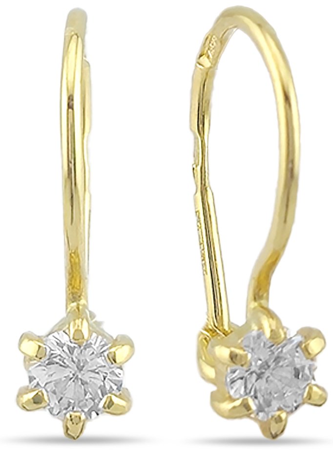 Серьги GOLDOS 124921 вес 0.7 г золото, фианит купить,NaN