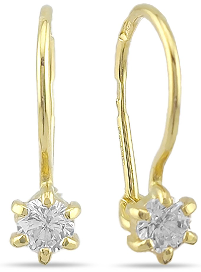 Серьги GOLDOS 124921 вес 0.7 г золото, фианит купить,NaN