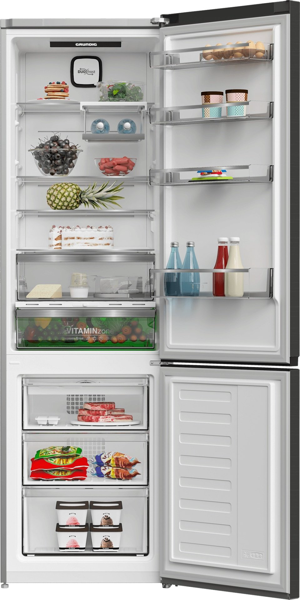 Холодильник Grundig GKPN66930FXD черный купить,339990