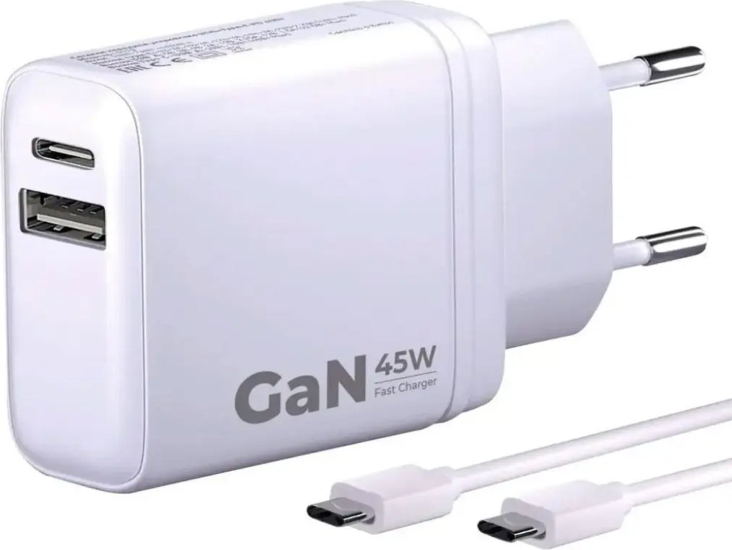 Зарядное устройство BoraSCO Super Charge PD+QC 45W Type-C - Type-C White (52389) USB Type-C, USB белый купить,15990