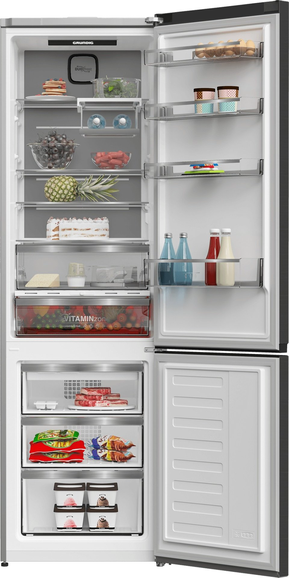 Холодильник Grundig GKPN669307FB черный купить,NaN