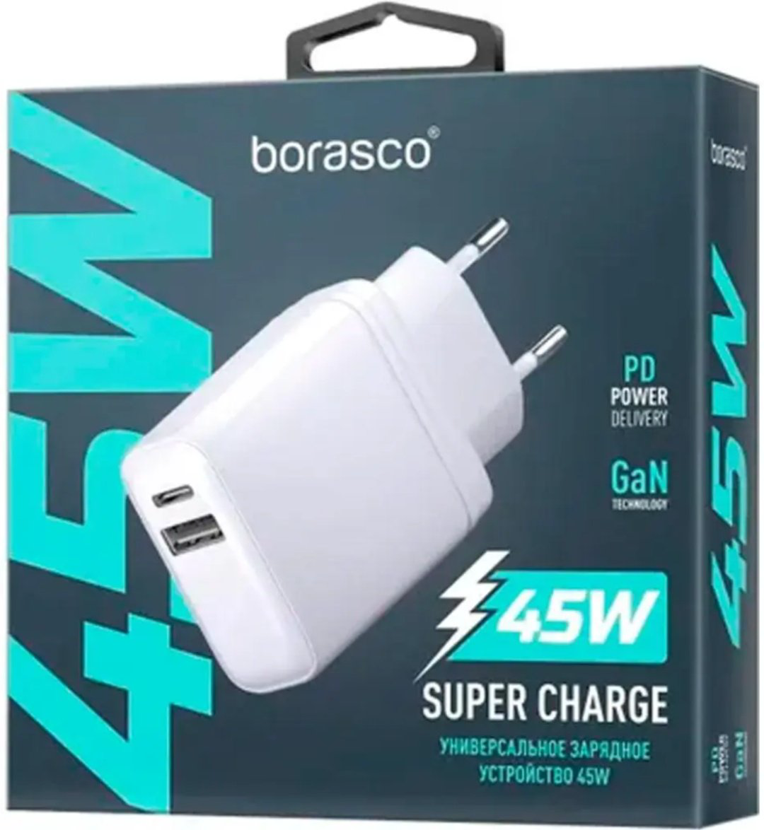 Зарядное устройство BoraSCO 52390 USB Type-C, USB белый - ForteMarket Зарядное устройство BoraSCO 52390 USB Type-C, USB белый купить,13990