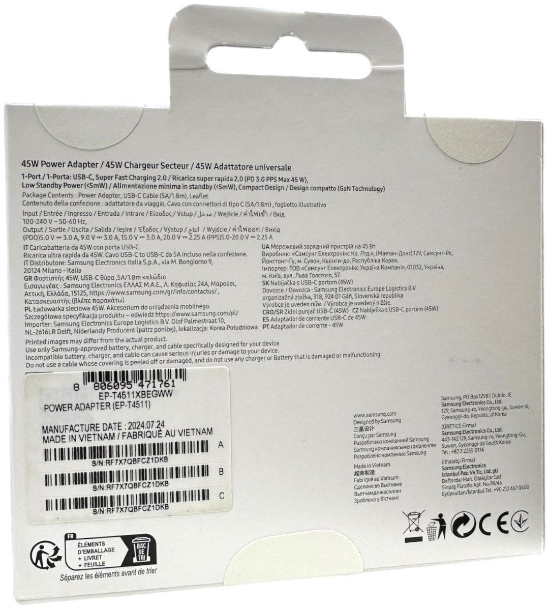 Зарядное устройство Samsung Ep-t4511XBEGWW USB Type-C черный купить,0