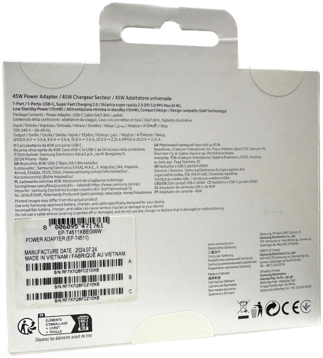 Зарядное устройство Samsung Ep-t4511XBEGWW USB Type-C черный купить,15600