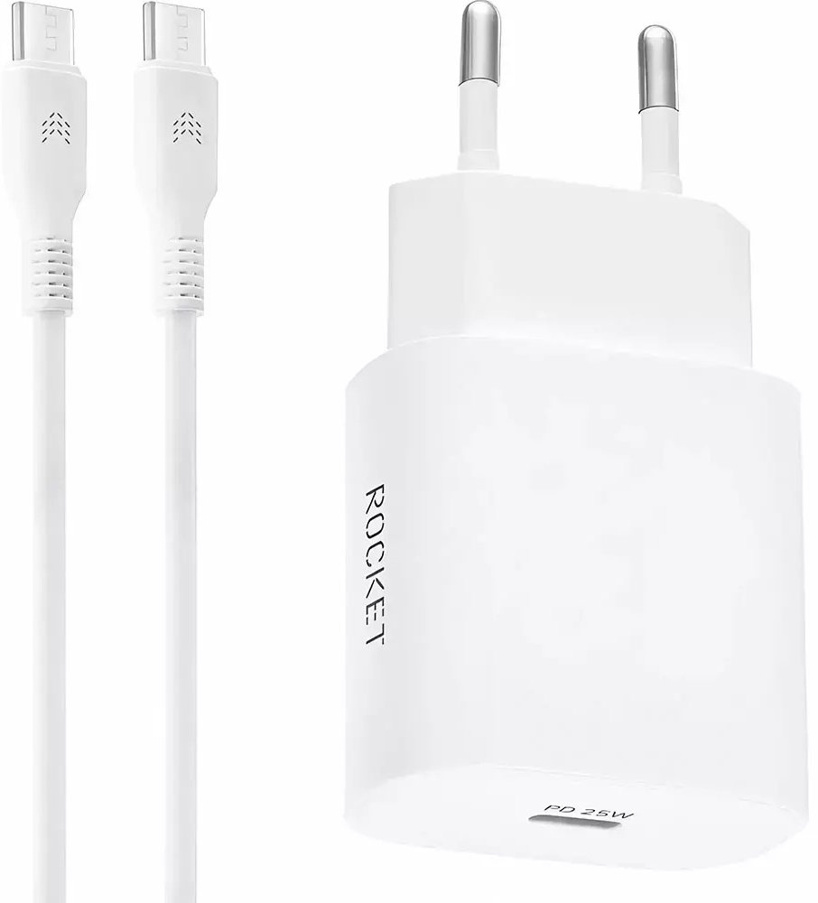 Зарядное устройство Rocket RWCC507WH25CC-C USB Type-C белый