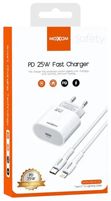 Зарядное устройство Moxom MX-HC139 USB Type-C белый